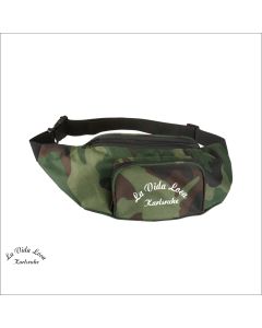 Bauchtasche "La Vida Loca Karlsruhe" Schriftzug gestickt, Camouflage