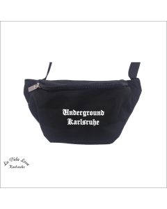 Bauchtasche "Underground Karlsruhe" Schriftzug gestickt, schwarz
